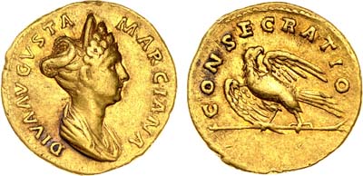 Лот №24, Римская Империя. Аурей. Марциана, сестра Траяна. 113 год