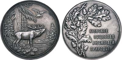 Лот №321, Медаль 1907 года. Киевского общества любителей природы.