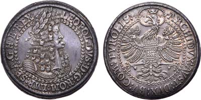 Лот №40, Священная Римская империя. Двойной талер. Леопольд I Габсбург. 1660 год