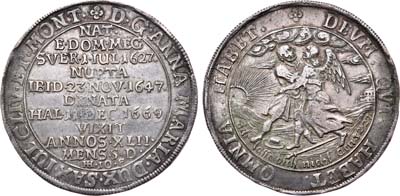 Лот №42, Талер. Герцогство Саксен-Вайсенфельс. Герцог Август I. 1669 год