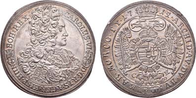 Лот №45, Священная Римская империя. Талер. Карл VI Габсбург. 1715 год