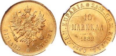 Лот №198, 10 марок 1882 года. S.