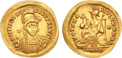 Лот №3,  Восточная Римская империя. Император Феодосий II. Солид. 430-440 гг.