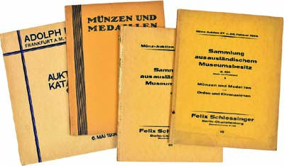 Лот №896, Лот из четырех каталогов немецких аукционных фирм 30 годов XX века.