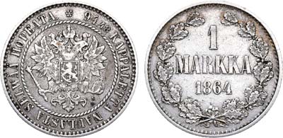Лот №813, 1 марка 1864 года. S.