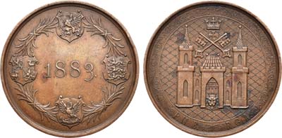 Лот №855, Медаль 1883 года. Рижская промышленная выставка.