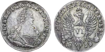 Лот №446, 6 грошей 1759 года.