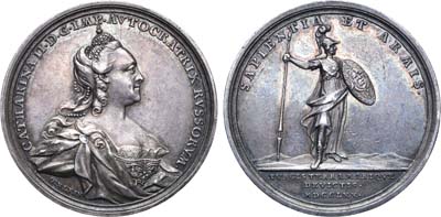 Лот №501, Медаль 1770 года. В память побед над Турцией.