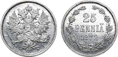 Лот №161, 25 пенни 1872 года. S.