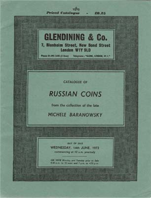 Лот №803,  Glendining&Co. Catalogue of Russian Coins from the Collection of the late Michele Baranowsky. (Каталог русских монет из коллекции Мишеля Барановского) .