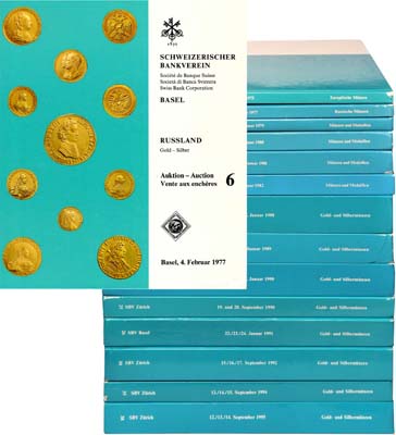 Лот №812,  Лот из 14 аукционных каталогов швейцарской фирмы SBV (Schweizerische Bankverein). .