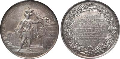 Лот №355, Медаль 1829 года. В память взятия Адрианополя. В слабе NGC MS 62.