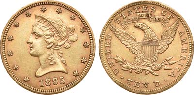 Лот №22,  США. 10 долларов 1895 года.