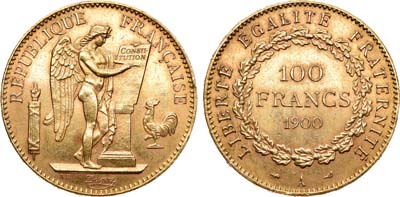 Лот №26,  Франция. Третья республика. 100 франков 1900 года. Конституция.