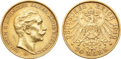Лот №8,  Германия. 20 марок 1910 года.