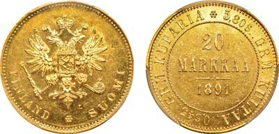 Лот №97, 20 марок 1891 года. L.
