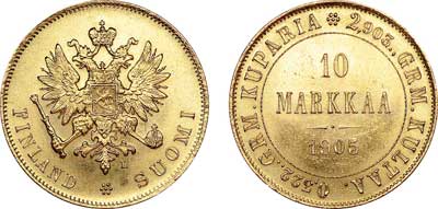 Лот №554, 10 марок 1905 года. L.