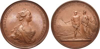 Лот №167, Медаль В память дозволения свободного привоза хлеба из Лифляндии и Эстляндии в Санкт-Петербург.