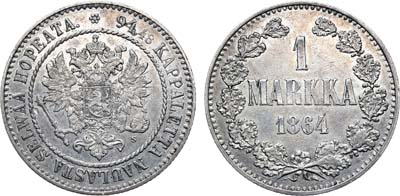 Лот №344, 1 марка 1864 года. S.