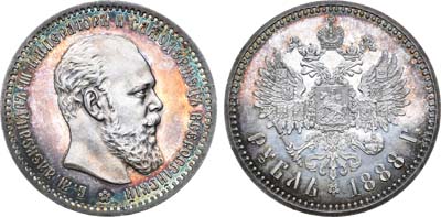 Лот №373, 1 рубль 1888 года. АГ-(АГ).