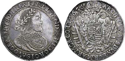 Лот №24,  Священная Римская Империя. Император Фердинанд III Габсбург. Талер 1656 года.