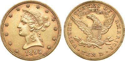 Лот №27,  США. 10 долларов 1895 года.
