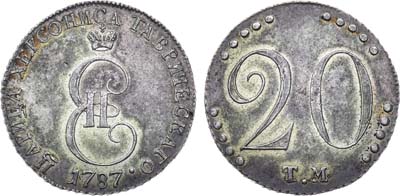 Лот №488, 20 копеек 1787 года. ТМ. В слабе ННР MS 61.