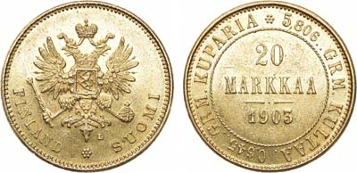 Лот №739, 20 марок 1903 года. L.