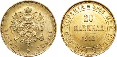 Лот №766, 20 марок 1912 года. S. В слабе ННР MS 62.