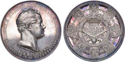 Лот №20,  Королевство Пруссия. Медаль 1840 года. В честь коронации Фридриха Вильгельма IV.