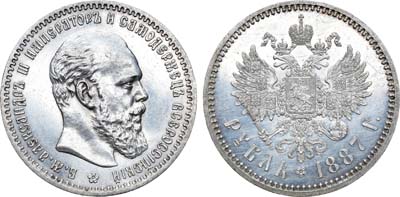 Лот №386, 1 рубль 1887 года. АГ-(АГ).