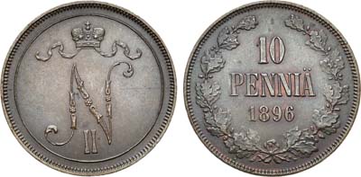 Лот №442, 10 пенни 1896 года. В слабе ННР MS 63.
