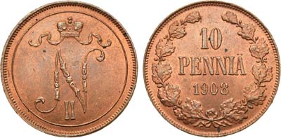 Лот №558, 10 пенни 1908 года.