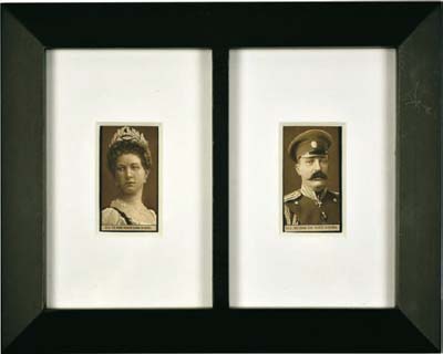 Лот №657,  Рамка с двумя фотографиями Великого Князя Георгия Михайловича и его супруги Великой Княгини Марии Георгиевны .