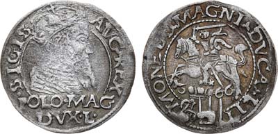 Лот №42,  Великое княжество Литовское. Король Польский Сигизмунд II Август. Грош 1566 года.