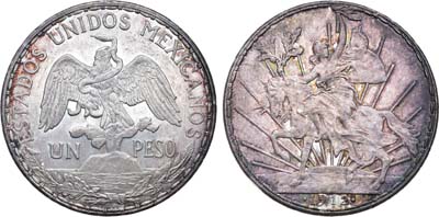 Лот №43,  Мексиканские Соединённые Штаты. 1 песо 1912 года.