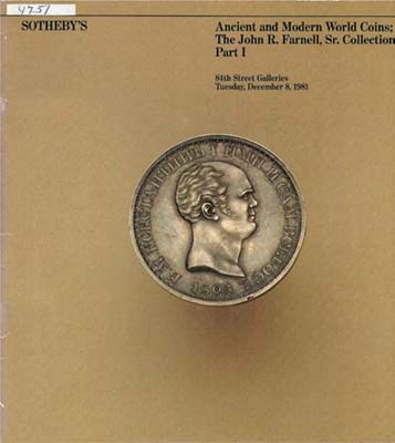 Лот №983,  Sotheby's. Каталог аукциона. Античные монеты и современные монеты мира. Коллекция сэра Джона Р.Фарнелла. Часть I.
