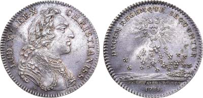 Лот №22,  Королевство Франция. Король Людовик XV. Жетон 1731 года в честь секретарей короля.