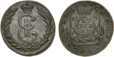 Лот №494, 1 копейка 1778 года. КМ. Сибирская. В слабе ННР MS 63.