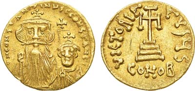 Лот №4,  Византийская империя. Император Константин I. Солид 641-668 гг.
