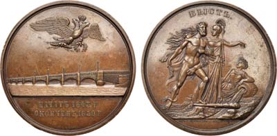 Лот №678, Медаль 1850 года. В память сооружения Благовещенского моста через Неву .
