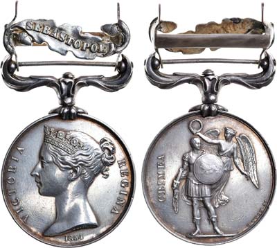 Лот №687, Медаль 1854 года. Крымская, с планкой 