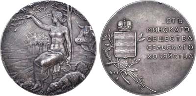 Лот №809, Медаль 1901 года. Минского общества сельского хозяйства.