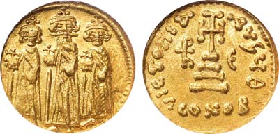 Лот №13,  Византийская Империя. Император Ираклий II. Солид 641 года. В слабе NNC AU 58.