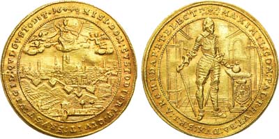 Лот №45,  Священная Римская Империя. Герцогство Бавария. Герцог Баварии и император Максимилиан I Великий. 5 дукатов 1640 года.