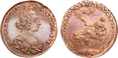 Лот №61,  Королевство Швеция. Жетон. Ульрика-Элеонора Датская (1656-1693 гг.), жена шведского короля Карла XI (1680-1693 гг).