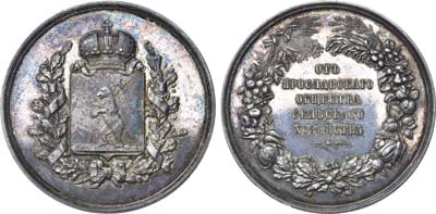 Лот №719, Медаль От Ярославского общества сельского хозяйства.