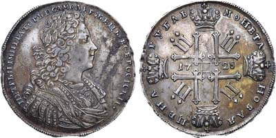Лот №101, Коллекция. 1 рубль 1728 года.