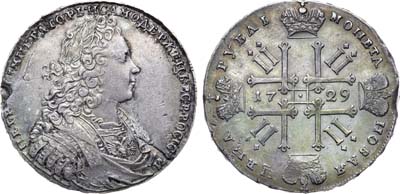 Лот №112, Коллекция. 1 рубль 1729 года.