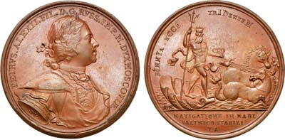 Лот №15, Коллекция. Медаль 1703 года. В память открытия мореплавания на Балтике.
